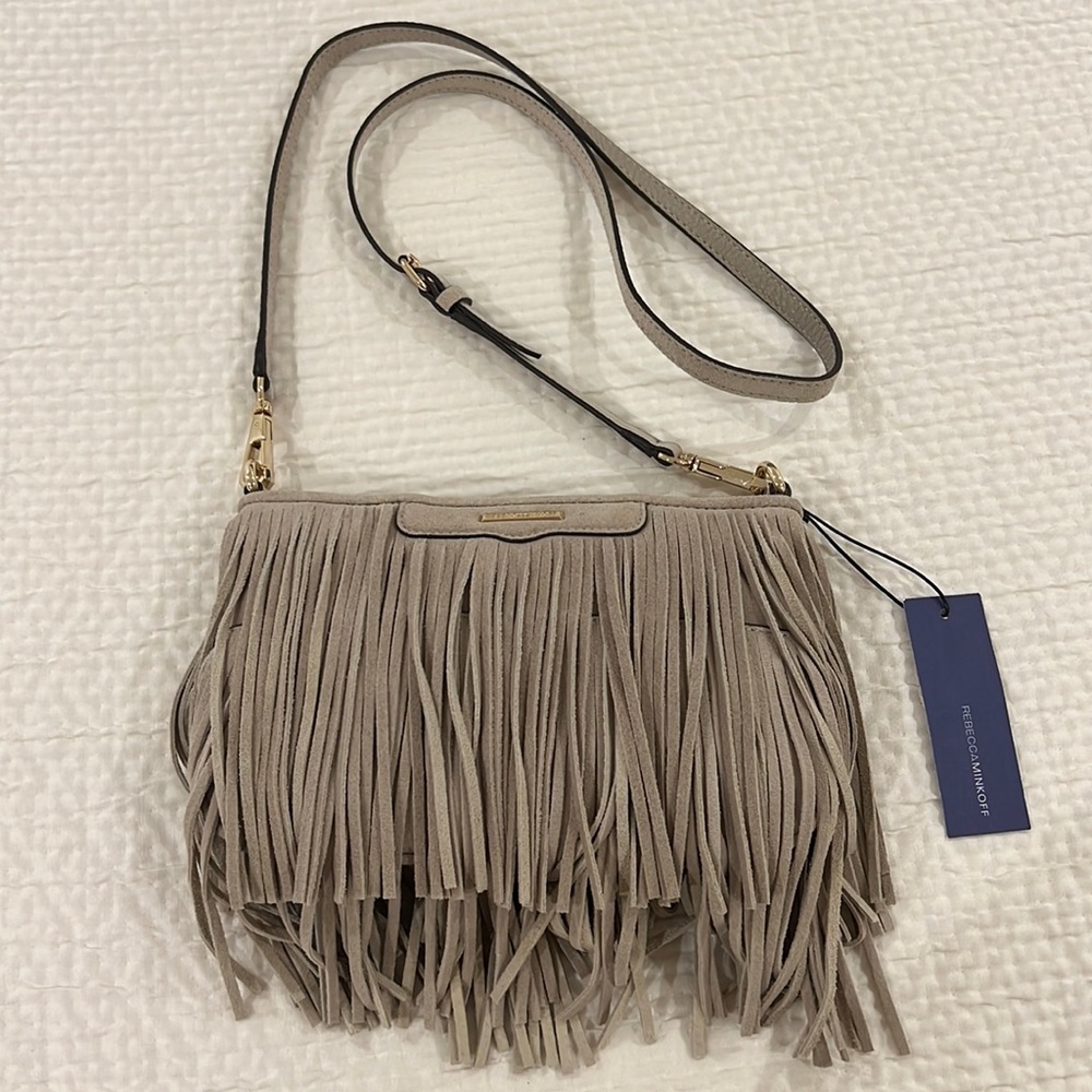 Rebecca Minkoff Beige Fringe Crossbody Bag NWT